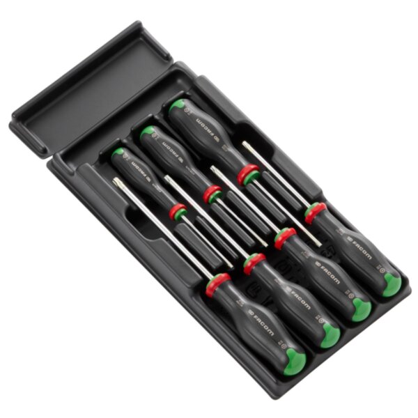 Набор отвёрток PROTWIST Tamper TORX 1/3" в термоформованном модуле (7 предметов), 40×175×418 мм, 0,00084 кг, FACOM Арт. MOD.ATXRPB