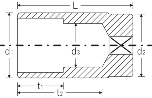 Головка торцевая 19 мм, длина 65 мм, привод 3/8", серия 46, STAHLWILLE Арт. 02020019