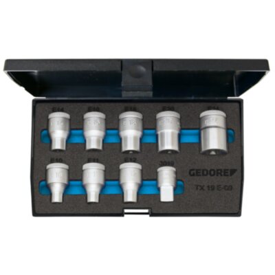 Набор торцевых головок 1/2" TORX E10-E24 9шт Тип. TX 19 E-09 GEDORE Арт. 6265970