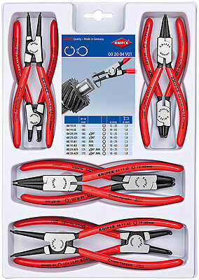 Комплект щипцов для стопорных колец, 8 пр. KNIPEX 00 20 04 V01