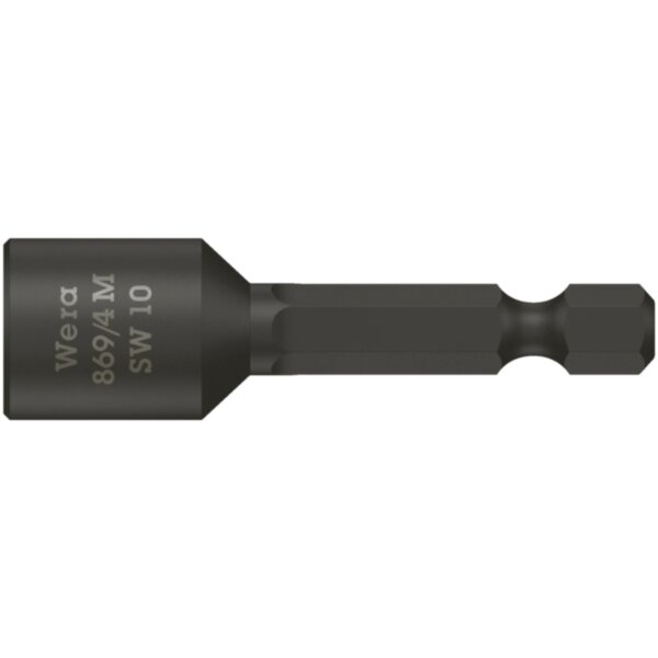 Бита с торцевой головкой 869/4 M магнитная, дюймовая, 1/4" × 50 мм, наружный d1 11 мм, WERA Арт. 060429