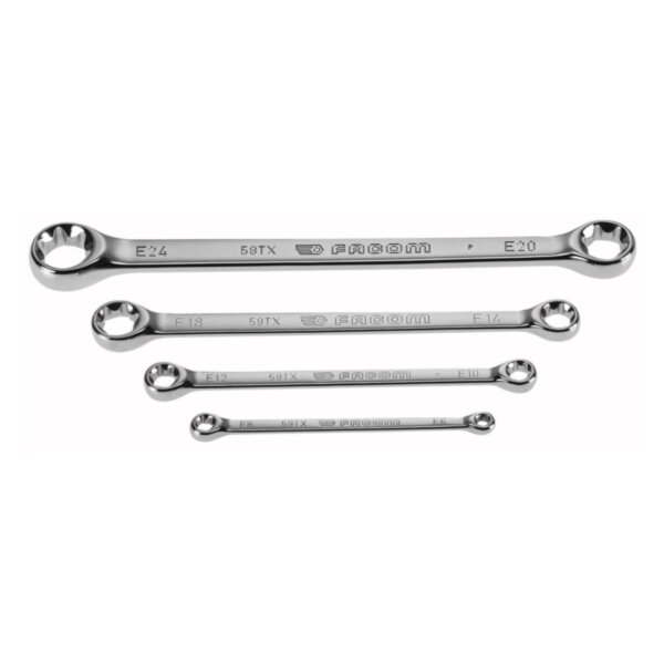 Набор накидных прямых ключей TORX, серия 59TX, 4 предмета, FACOM Арт. 59TX.J4