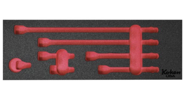 Ложемент для набора удлинителей Wobble-Fix 3/8" квадратный привод, зелёный, KO-KEN Арт. 1032FOAM-GRN
