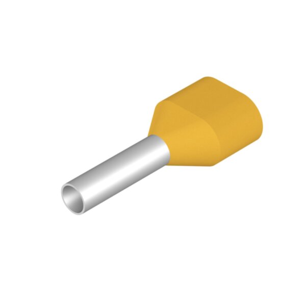 Наконечник втулочный втулочный двойной H1/15 ZH GE, сечение 1 мм², длина 15 мм, жёлтый, WEIDMÜLLER Арт. 9037260000