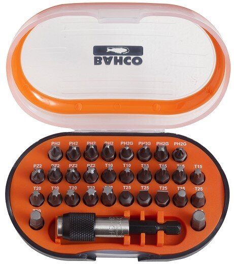 1/4"Набор бит 31 предмет, PH,PZ,TORX, магнитный держатель, переходник BAHCO Арт. 59S/31-2