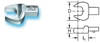 Вставной гаечный ключ HEYCO с открытым зевом № 794-31 21 мм HE-00794312180
