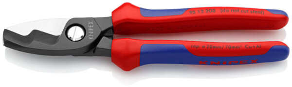 Ножницы для резки кабелей с двойными режущими кромками KNIPEX  95 12 200 SB