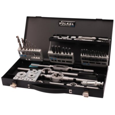 Набор метчиков и плашек Volkel M3-M12 HSSE-VAP 52пр 49150