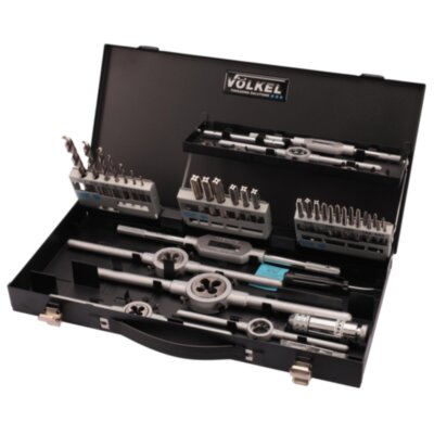 Набор метчиков и плашек Volkel M3-M12 HSSE 45пр 49151