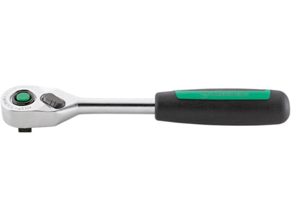 Трещотка 435QR N мелкозубая QuickRelease, привод 3/8", L 193 мм, 80 зубьев, угол 4,5°, STAHLWILLE Арт. 12111020