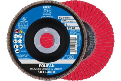 Круг лепестковый POLIFAN PFC SG STEELOX, 125×22,23 мм, зернистость 60, PFERD Арт. 67760625