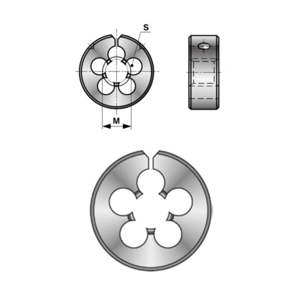 Плашка разрезная Bucovice Tools BSF 7/16"-18 HSS 25,4x9,5мм 444716B