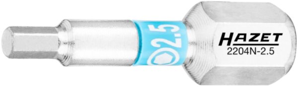 Бита 2,5 мм, внутренний шестигранник, привод 1/4" (6,3 мм), 25 мм, для ручной и ударной работы, HAZET Арт. 2204N-2.5