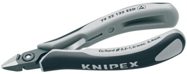 Прецизионные кусачки боковые для электроники антистатические ESD KNIPEX 79 32 125 ESD
