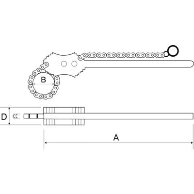 Ключ трубный цепной 2.1/2"(76мм); L=685мм BAHCO Арт. 372-2.1/2