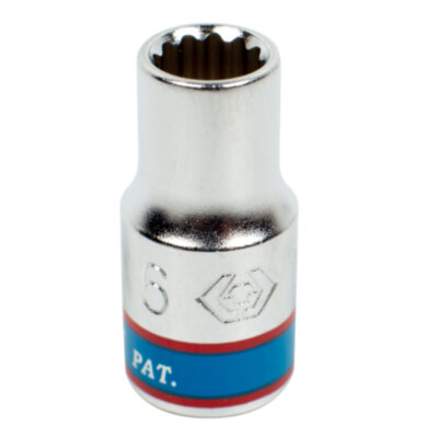 Головка торцевая стандартная двенадцатигранная 1/4", 6 мм KING TONY 233006M