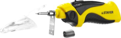 STAYER PROTerm, 8 Вт, 3 АА, высокотемпературное жало, беспроводной паяльник, Professional (55409)