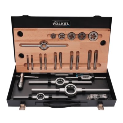 Набор метчиков и плашек Volkel UNF 1/4"-1/2" HSS-G 23пр 48060