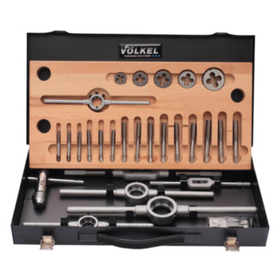 Набор метчиков и плашек Volkel UNC 1/4"-1/2" HSS-G 28пр 48050